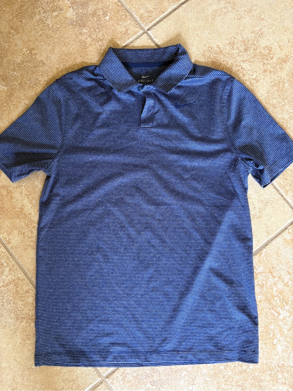 Nike boy Blue Striped Polo Shirt large